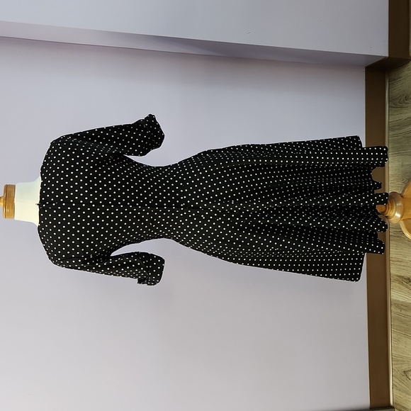 UNIQUE VINTAGE polka-dot swing dress - Picture 11 of 13